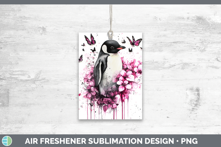 Animals Pink Drips Penguin Air Freshener Sublimation Car Fre