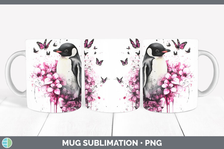 GorgeousAnimals Pink Drips Mug Wrap design.