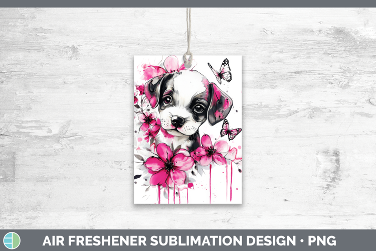 Animals Pink Drips Puppy Air Freshener Sublimation Car Fresh