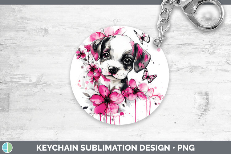 GorgeousAnimals Pink Drips Keychain design.