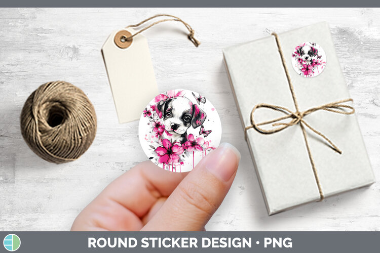 GorgeousAnimals Pink Drips Stickers design.