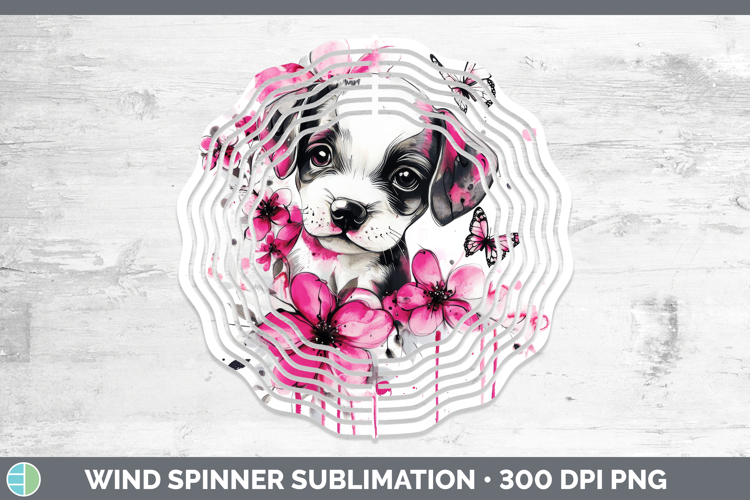 Animals Pink Drips Puppy Wind Spinner Sublimation Spinner De