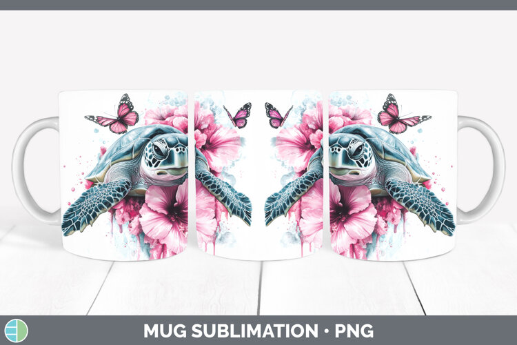 GorgeousAnimals Pink Drips Mug Wrap design.