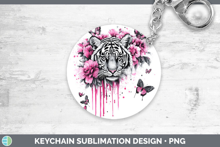 GorgeousAnimals Pink Drips Keychain design.