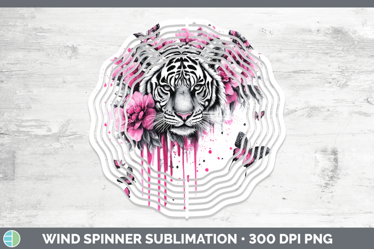 Animals Pink Drips Tiger Wind Spinner Sublimation Spinner De