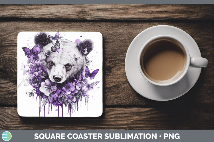 GorgeousAnimals Purple Drips Square Coaster design.
