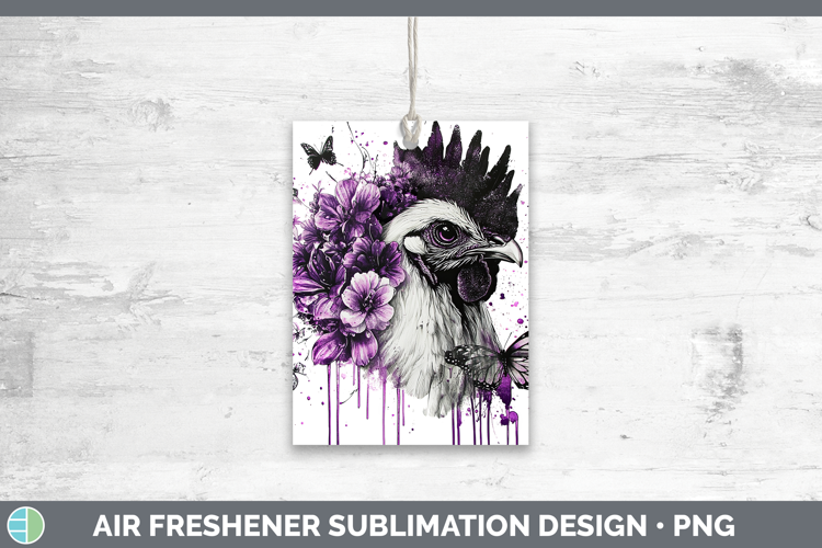 Animals Purple Drips Chicken Air Freshener Sublimation Car F