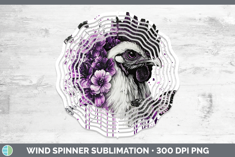 Animals Purple Drips Chicken Wind Spinner Sublimation Spinne
