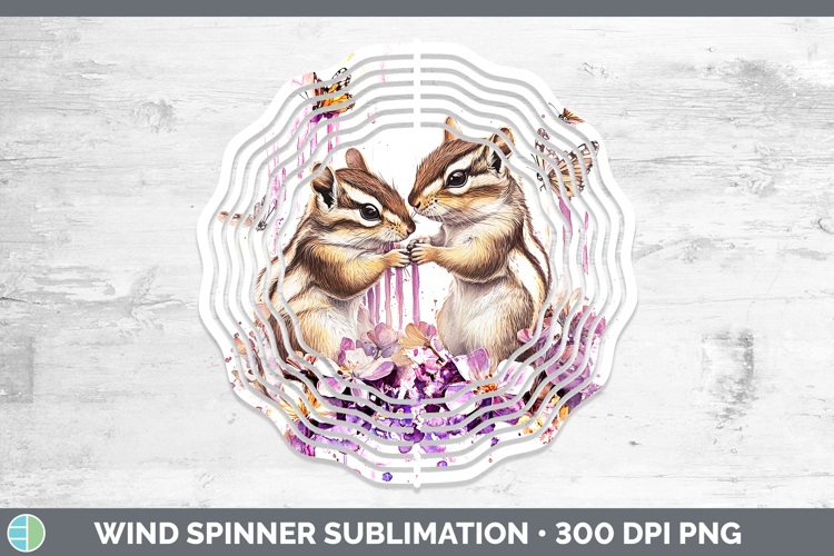 Animals Purple Drips Chipmunk Wind Spinner Sublimation Spinn