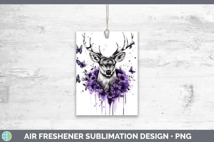 Animals Purple Drips Deer Air Freshener Sublimation Car Fres