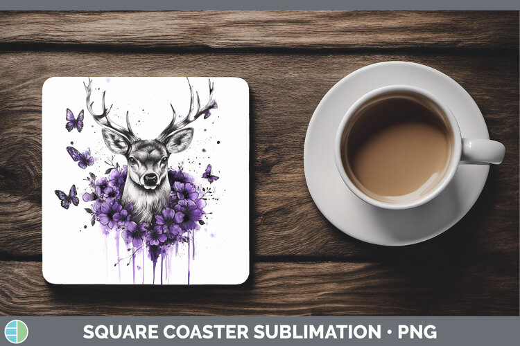 GorgeousAnimals Purple Drips Square Coaster design.