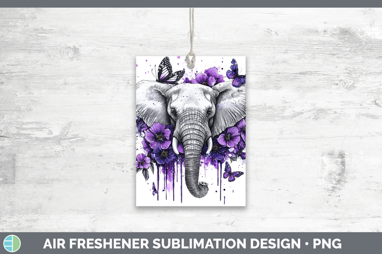 Animals Purple Drips Elephant Air Freshener Sublimation Car
