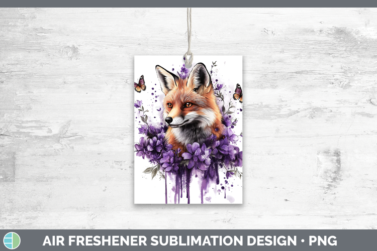 Animals Purple Drips Fox Air Freshener Sublimation Car Fresh