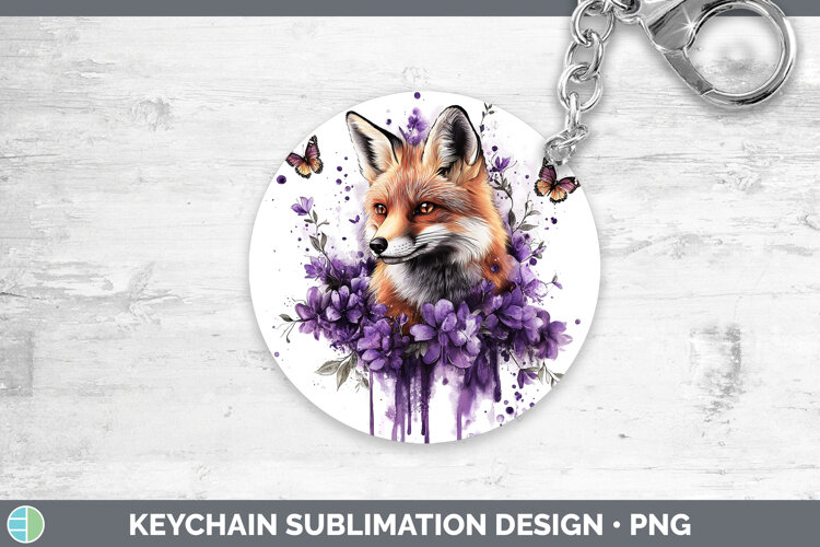 GorgeousAnimals Purple Drips Keychain design.