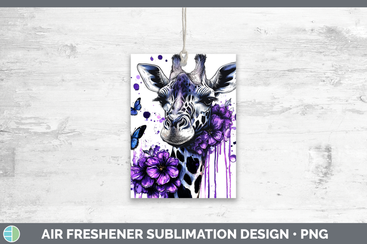 Animals Purple Drips Giraffe Air Freshener Sublimation Car F