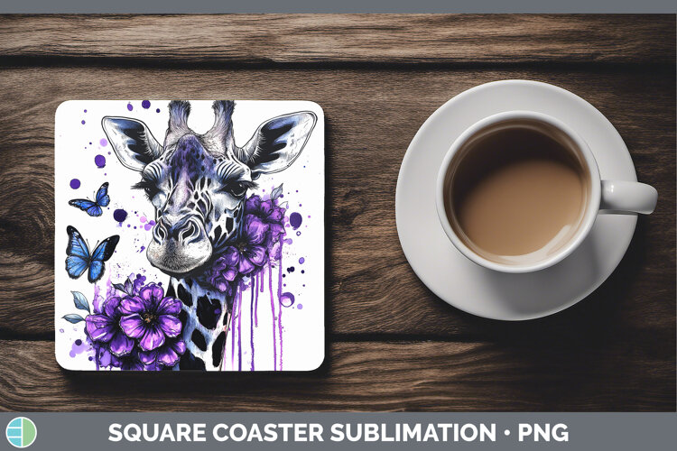 GorgeousAnimals Purple Drips Square Coaster design.