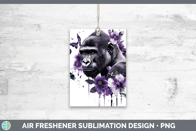 Animals Purple Drips Gorilla Air Freshener Sublimation Car F