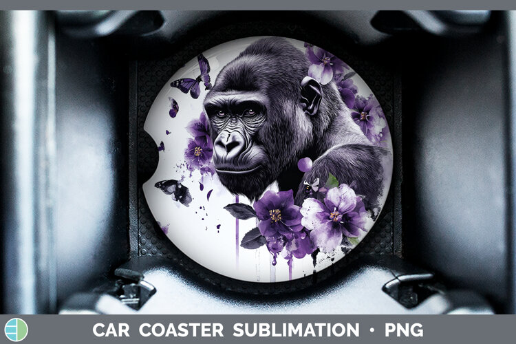 GorgeousAnimals Purple Drips Car Coaster design.