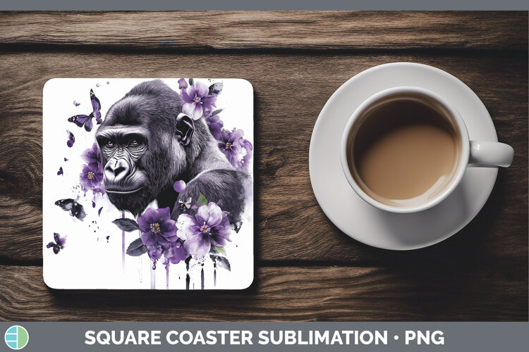 GorgeousAnimals Purple Drips Square Coaster design.