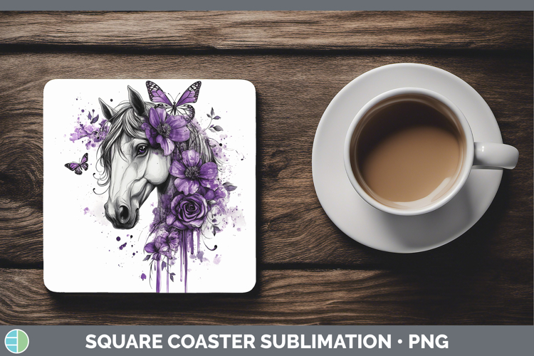 GorgeousAnimals Purple Drips Square Coaster design.
