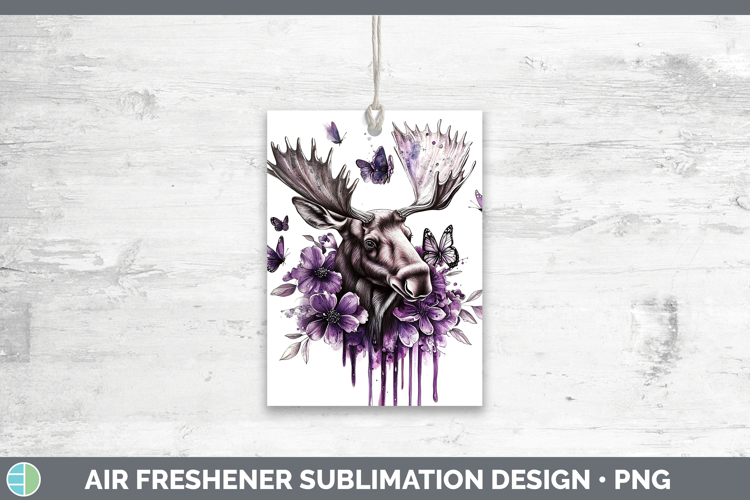 Animals Purple Drips Moose Air Freshener Sublimation Car Fre