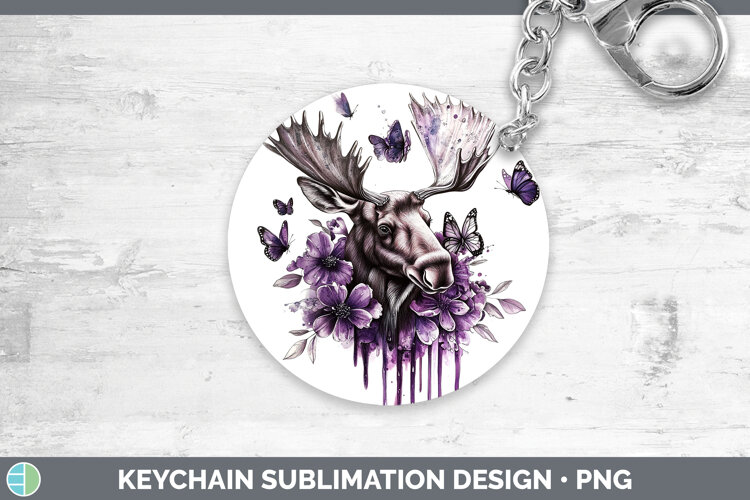 GorgeousAnimals Purple Drips Keychain design.