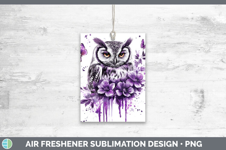 Animals Purple Drips Owl Air Freshener Sublimation Car Fresh