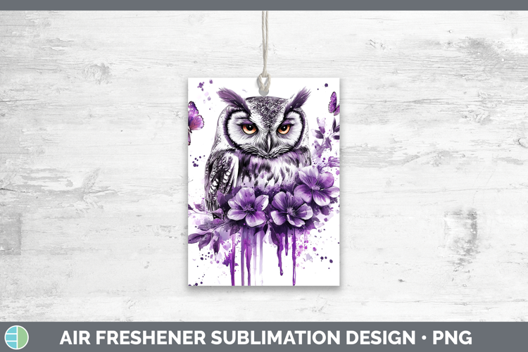 Animals Purple Drips Owl Air Freshener Sublimation Car Fresh