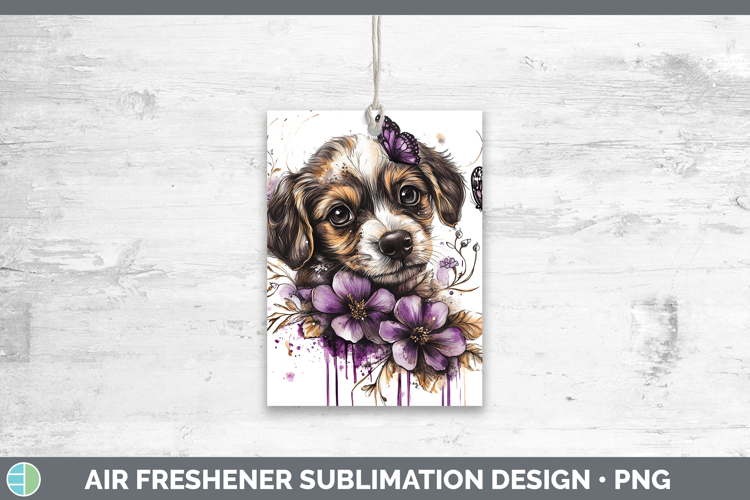 Animals Purple Drips Puppy Air Freshener Sublimation Car Fre