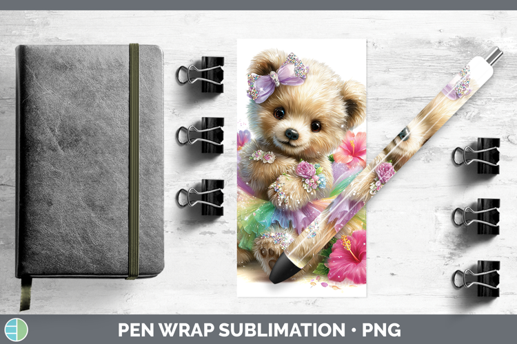 Animals Rainbow Summer Bear Pen Wrap Sublimation Pen Designs