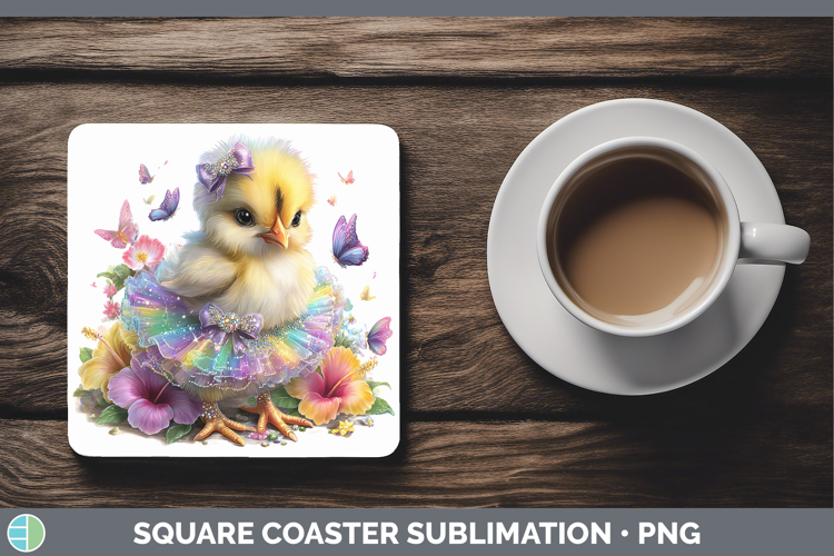 Animals Rainbow Summer Chicken Square Coaster Sublimation Co