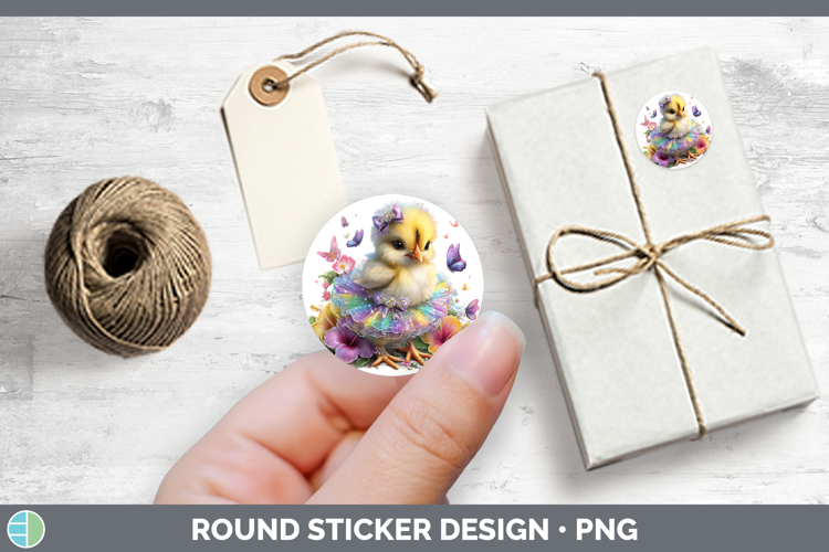 Animals Rainbow Summer Chicken Stickers | Round Labels Desig