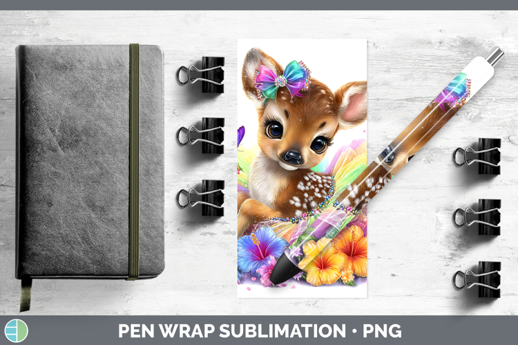 Animals Rainbow Summer Deer Pen Wrap Sublimation Pen Designs