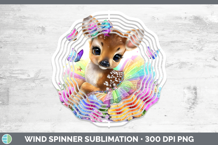 Animals Rainbow Summer Deer Wind Spinner Sublimation Spinner