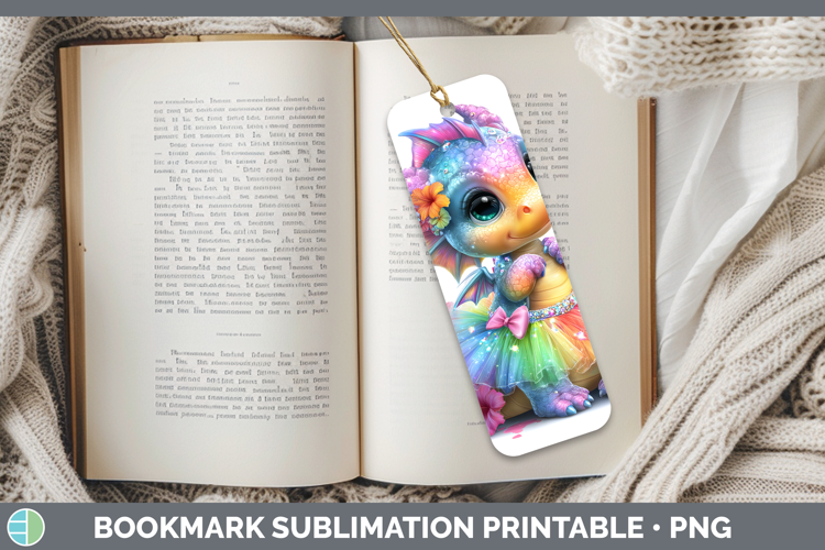 Animals Rainbow Summer Dragon Bookmark Sublimation Printable