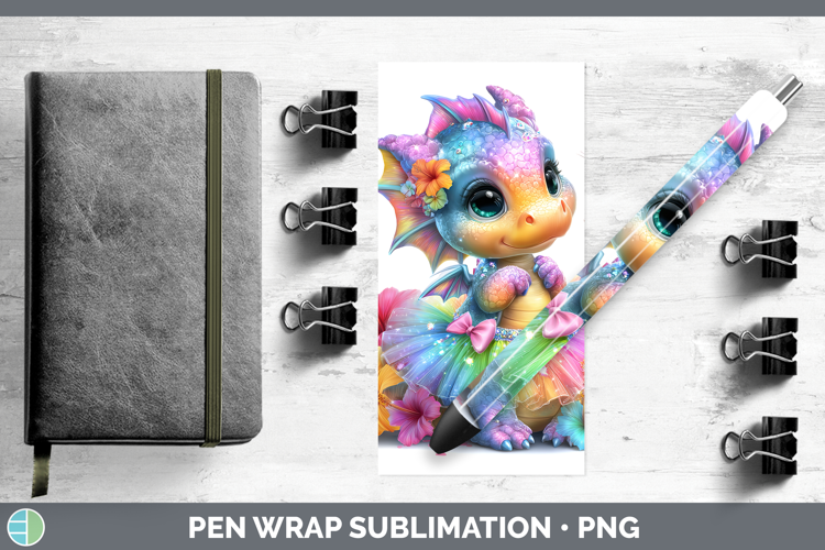 Animals Rainbow Summer Dragon Pen Wrap Sublimation Pen Desig