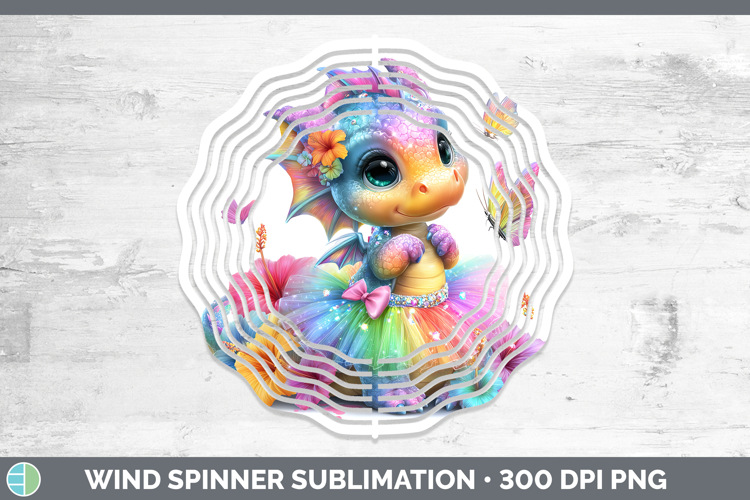 Animals Rainbow Summer Dragon Wind Spinner Sublimation Spinn
