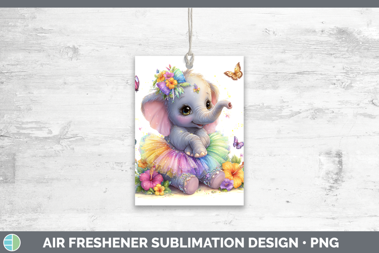 Animals Rainbow Summer Elephant Air Freshener Sublimation Ca