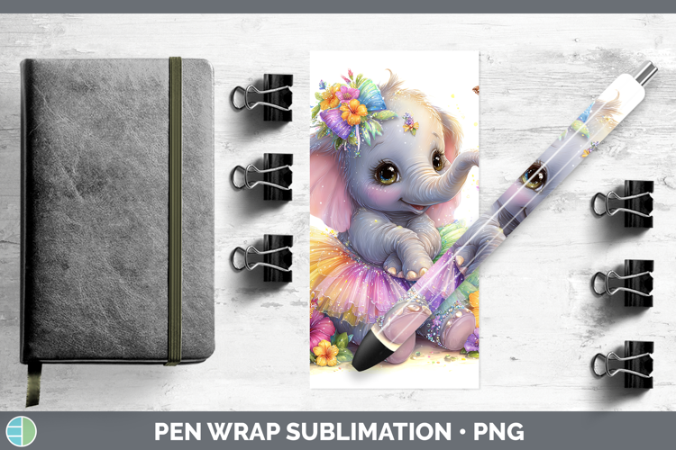 Animals Rainbow Summer Elephant Pen Wrap Sublimation Pen Des