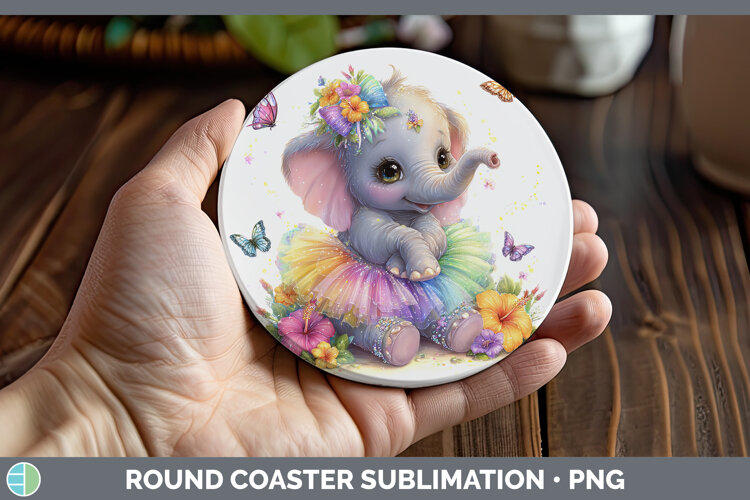 GorgeousAnimals Rainbow Summer Round Coaster design.