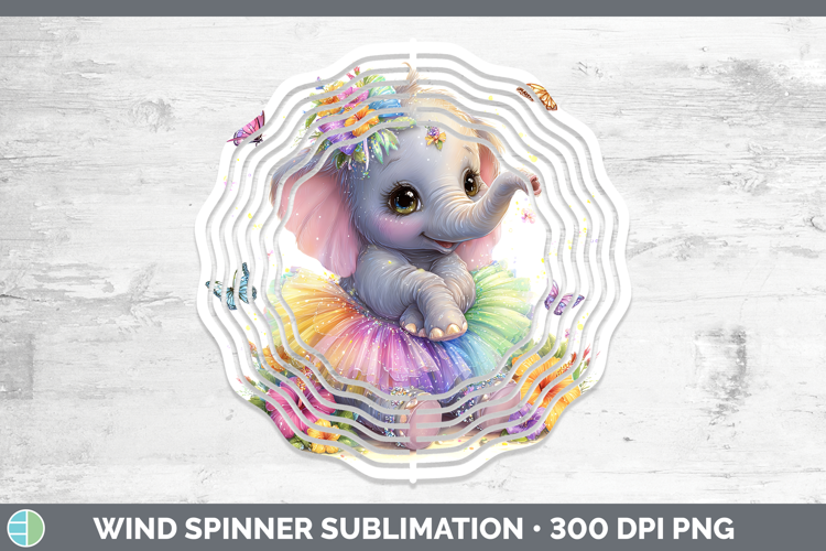 Animals Rainbow Summer Elephant Wind Spinner Sublimation Spi