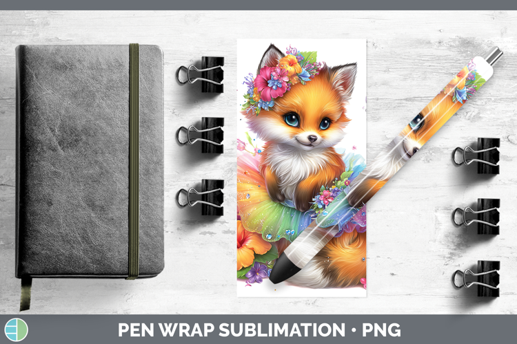 Animals Rainbow Summer Fox Pen Wrap Sublimation Pen Designs