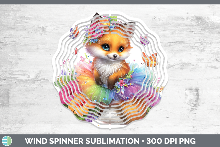 Animals Rainbow Summer Fox Wind Spinner Sublimation Spinner