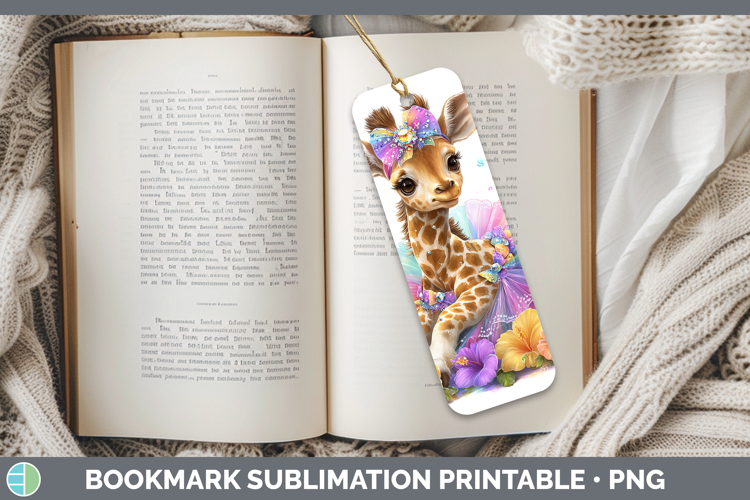Animals Rainbow Summer Giraffe Bookmark Sublimation Printabl