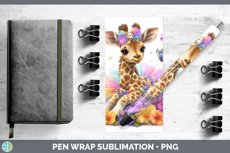 Animals Rainbow Summer Giraffe Pen Wrap Sublimation Pen Desi