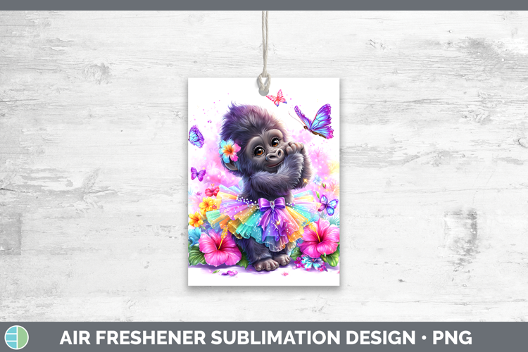 Animals Rainbow Summer Gorilla Air Freshener Sublimation Car