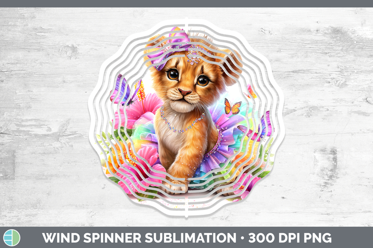 Animals Rainbow Summer Lion Wind Spinner Sublimation Spinner