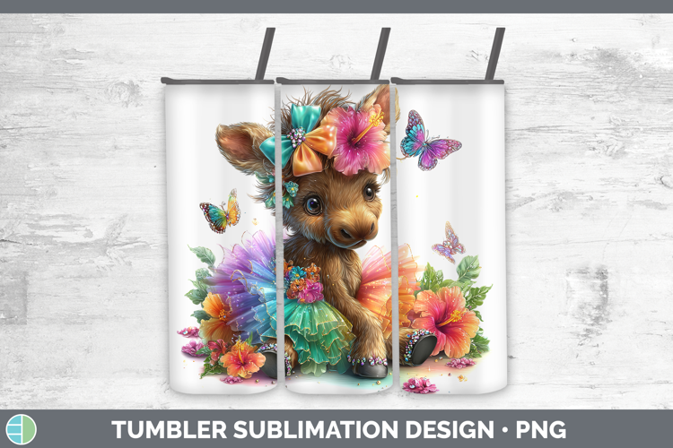 Animals Rainbow Summer Moose Tumbler Sublimation 20 oz Skinn