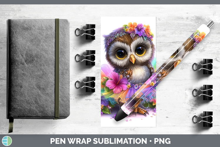 Animals Rainbow Summer Owl Pen Wrap Sublimation Pen Designs