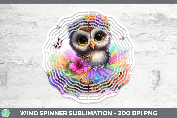 Animals Rainbow Summer Owl Wind Spinner Sublimation Spinner